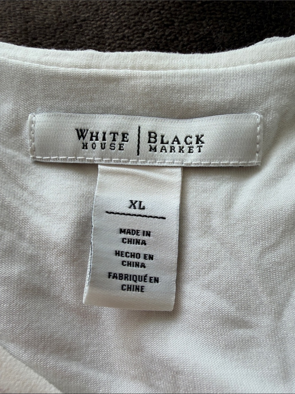 White House Black Market White Crewneck Blouse